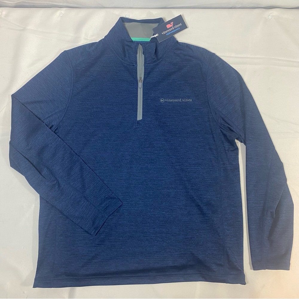 Vineyard Vines Men’s Performance 1/4 Zip Blue Pullover - Size Large - NEW 128$